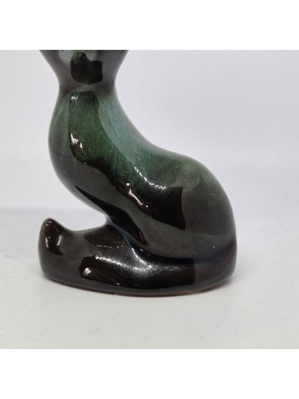 Blue Mountain Pottery 2.75" Fox Mid Century Figurine Art Retro Green Deip Glaze - Picture 3 of 13